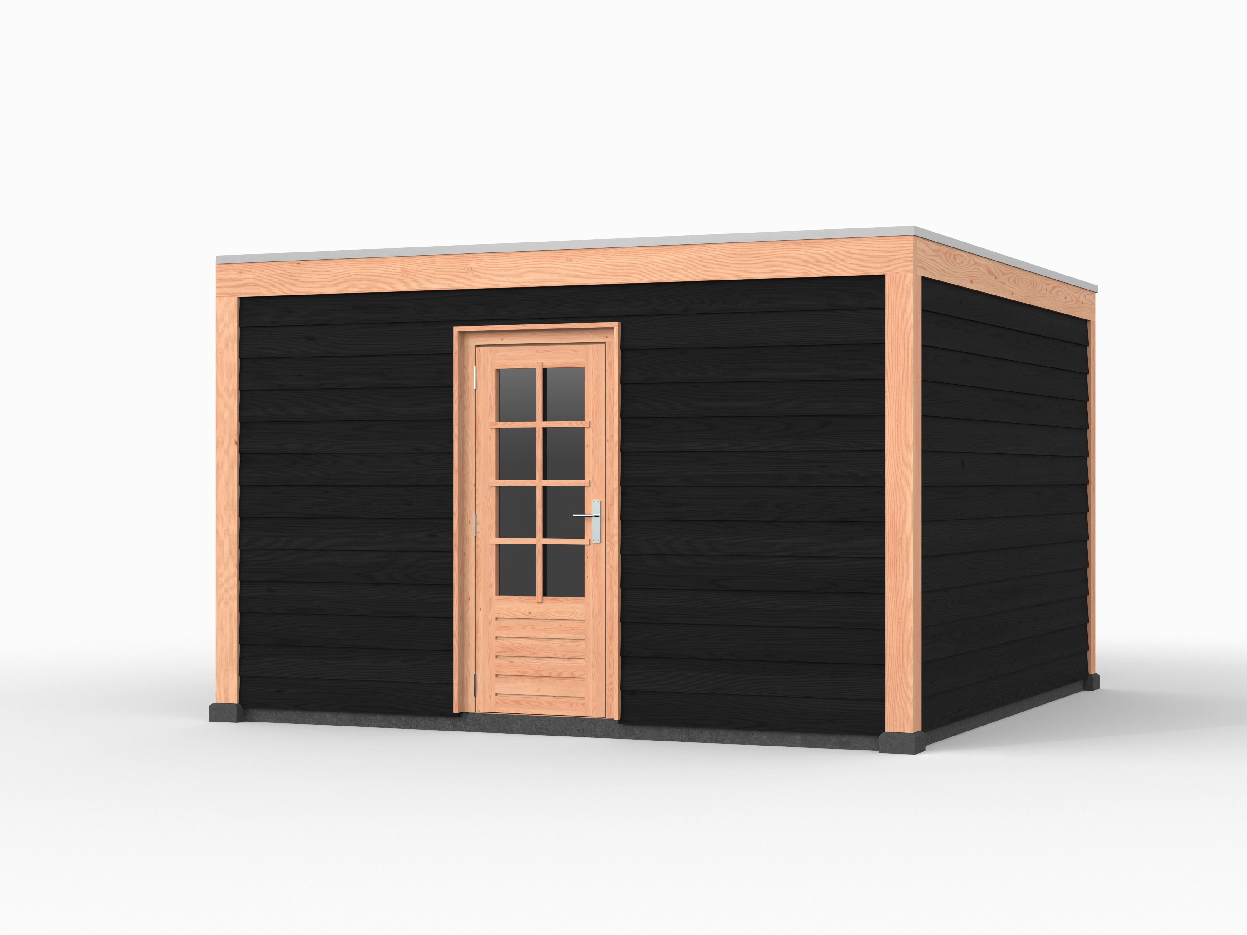 Douglas overkapping, 400 x 400, met schuur, Westwood Elegant zwart - Afbeelding 1